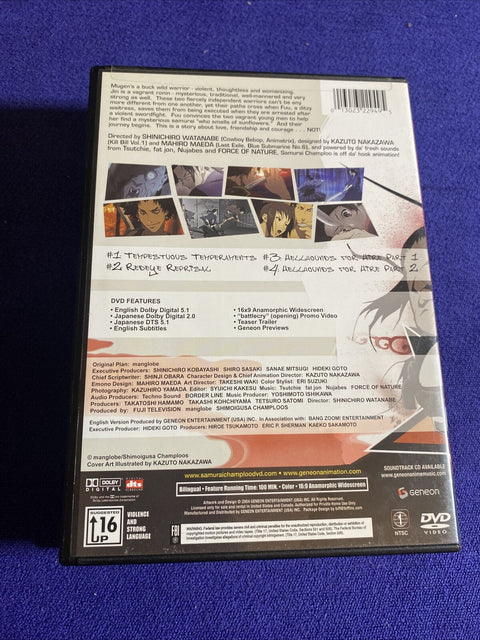 Samurai Champloo DVD Lot - Vol. Volume 1 5 7 - Region 1 Anime