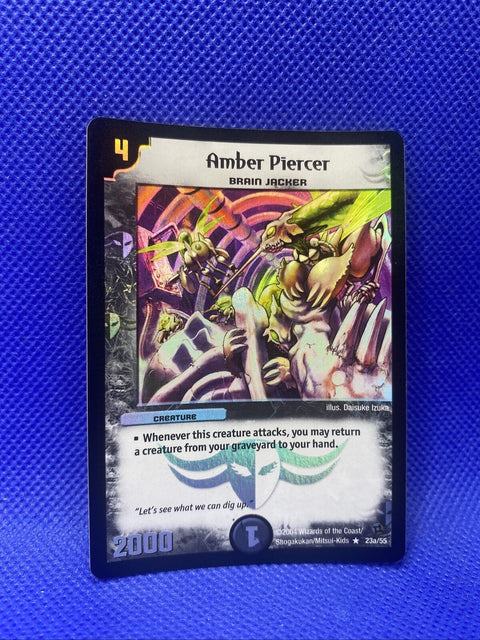 Duel Masters Amber Piercer NM 23a/55 Foil NM Card TCG Holo w/ Toploader