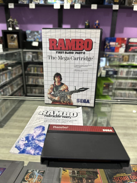 Rambo First Blood Part II 2 - Sega Master System SMS Complete Tested!