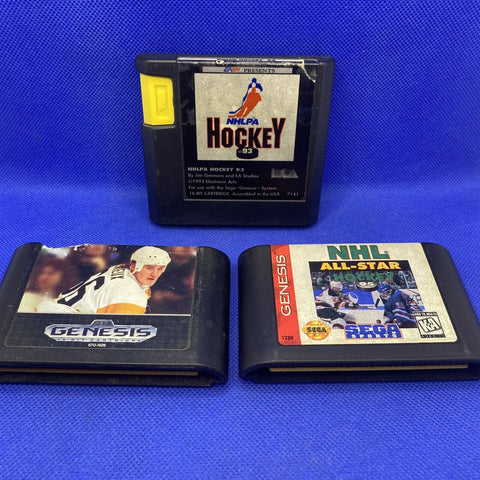 Lot of 3 Hockey Games - Sega Genesis - NHLPA Hockey, NHLPA, Mario Lemieux