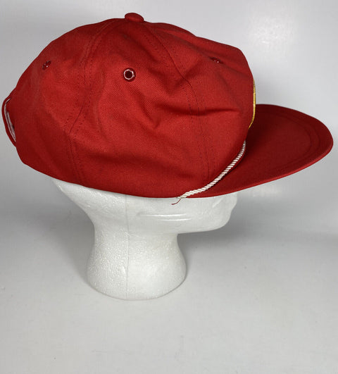 Vintage Pebblestone Golf Club Patch Red Hat Cap With String - Adjustable!