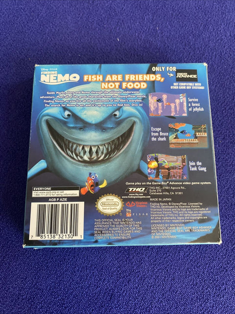 Finding Nemo (Nintendo Game Boy Advance, 2003) GBA Complete Tested!