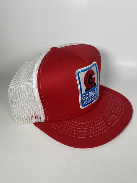 Vintage Gormley Aggregates Red Snapback Cap - Patch + Mesh Trucker Hat