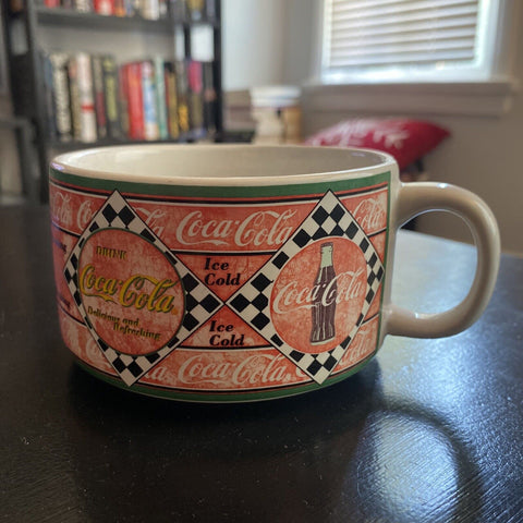 Vintage 1995 Coca-Cola Soup Mug Gibson Bowl Ceramic w/ Handle - Coke Enesco