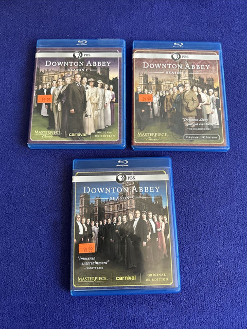 Downtown Abbey Seasons 1-3 Blu Ray Lot - Season 1 2 3 Original UK Edition Tested