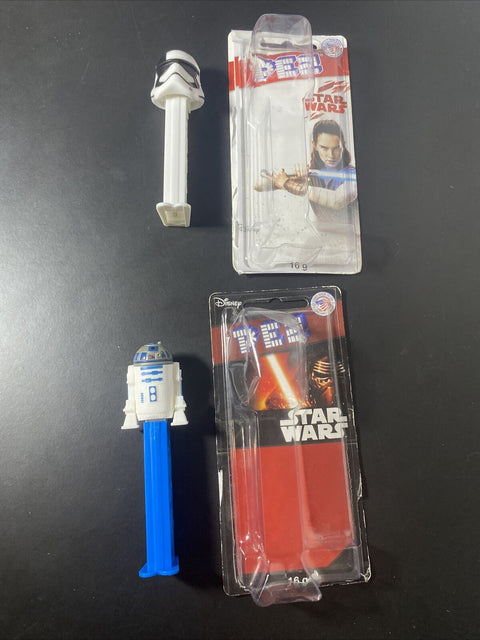 Star Wars Pez Dispenser Lot Of 2 - R2D2 + Storm Trooper w/ Original Packaging