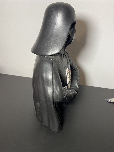 Vintage 1970s Star Wars Darth Vader 12” Ceramic Bust Statue Painted - Unmarked