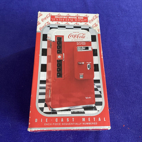 1994 Coca-Cola Collectible Musical Bank Metal - Boxed w/ COA