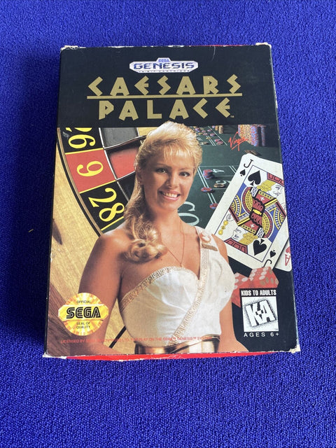 Caesars Palace (Sega Genesis, 1993) Authentic In Cardboard Box - Tested!