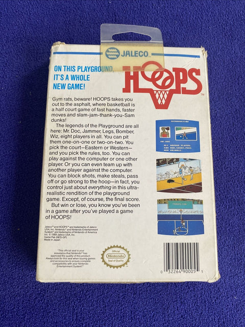 Hoops (Nintendo NES, 1989) Authentic In Box - No Manual - Tested!