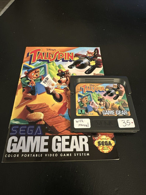 Disney's TaleSpin w/ Manual (Sega Game Gear, 1993) Authentic GG - Tested!