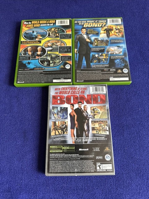 007 Lot Of 3 (Original Xbox) Nightfire Agent Under Fire Everything Or Nothing