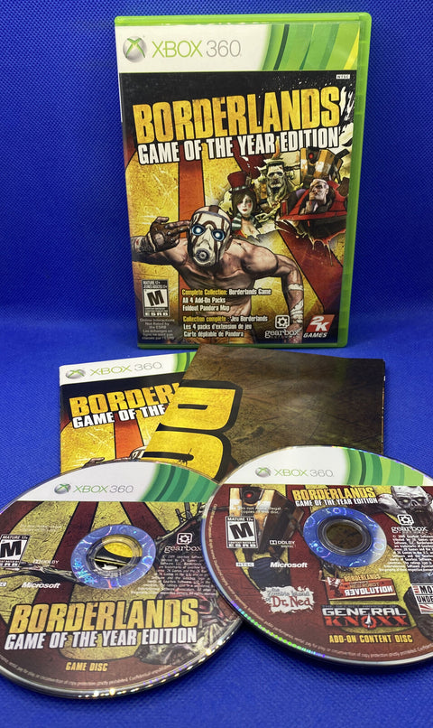 Borderlands Game of the Year Edition (Xbox 360, 2010) 2-Disc w/ Poster Complete