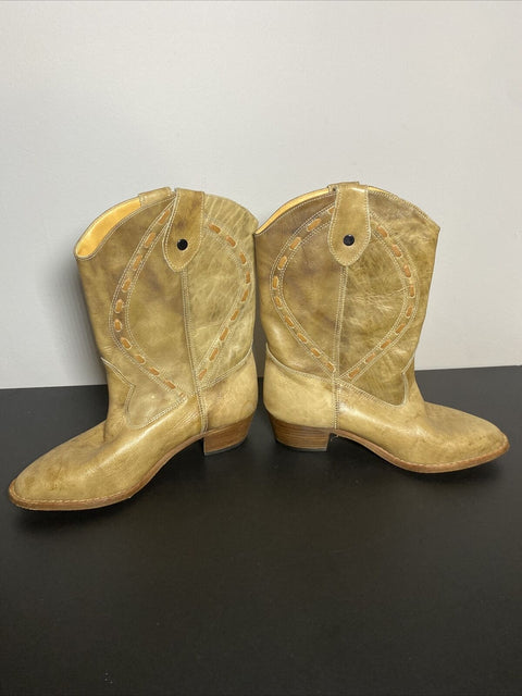 Kids Authentic Leather Cuero Cowboy Boots Size 2Y 33 From Venezuela - Great!