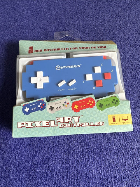 NEW! Hyperkin Pixel Art Usb Controller For PC / Mac Blue + Red - Factory Sealed