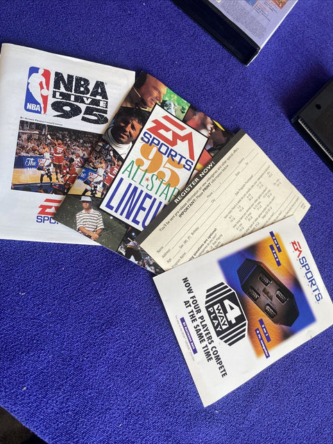 NBA Live 95 (Sega Genesis, 1994) CIB 100% Complete + Clean - Tested!