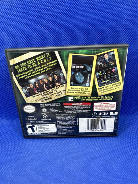 CSI: Crime Scene Investigation Unsolved (Nintendo DS, 2010) CIB Complete Tested