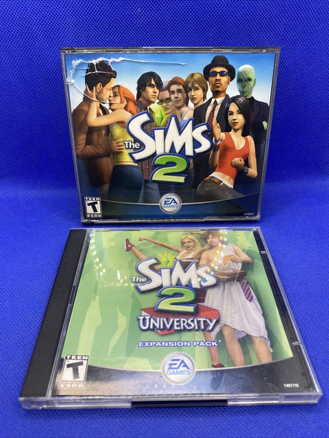 The Sims 2 + University Expansion Pack (PC, 2004) Jewel Case - 6 Discs