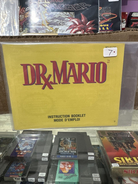 Dr Mario (Nintendo NES) Instruction Manual ONLY