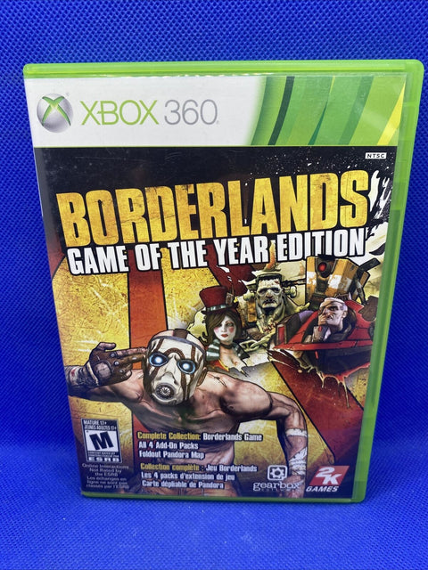 Borderlands Game of the Year Edition (Xbox 360, 2010) 2-Disc w/ Poster Complete