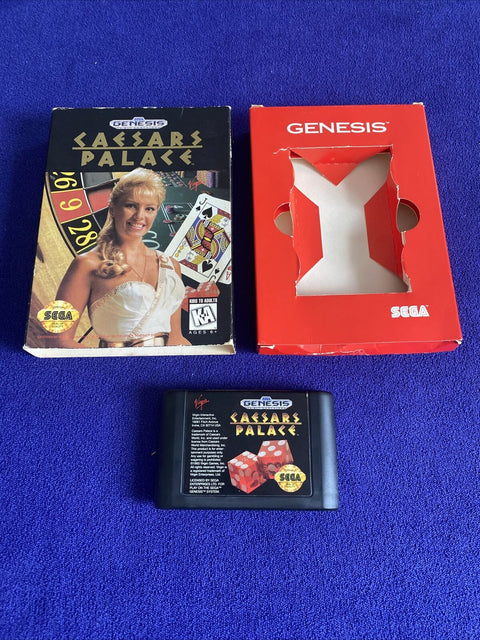 Caesars Palace (Sega Genesis, 1993) Authentic In Cardboard Box - Tested!