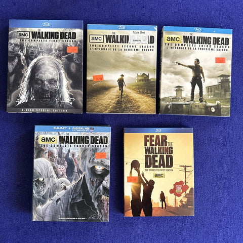 The Walking Dead Seasons 1-4 Blu Ray Lot + Fear The Walking Dead Season 1 2 3 4