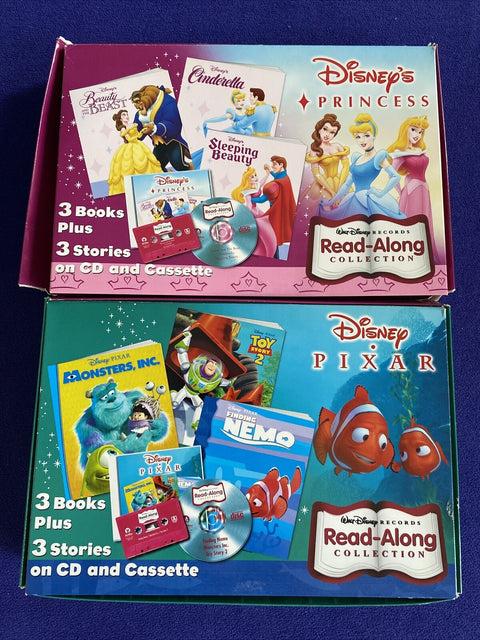 Walt Disney Records Read-Along Collection Lot - 6 Books, 2 CDs, 2 Cassettes