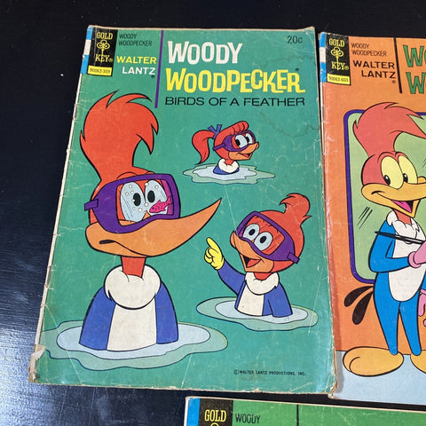 Lot Of 3 Vintage Gold Key Comics 1970s - Woody Woodpecker # 131, 149, 151