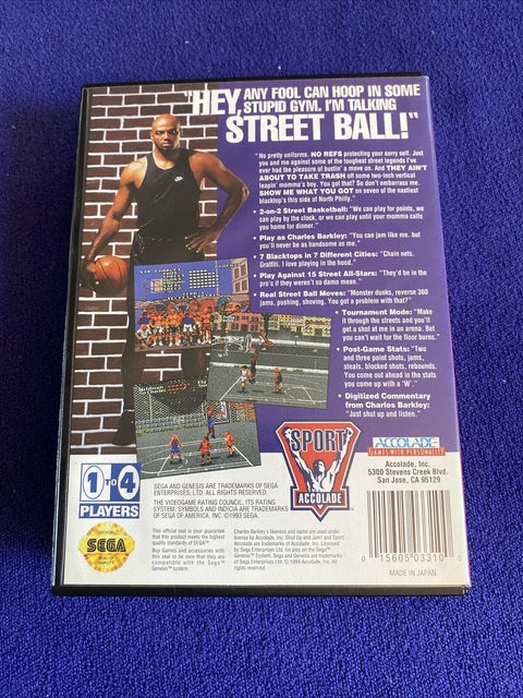 Barkley: Shut Up and Jam (Sega Genesis, 1993) Authentic CIB Complete - Tested!