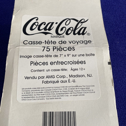 NEW! Vintage Coca-Cola Coke Travel Puzzle 75 Piece - 1999 Factory Sealed 7” X 9”