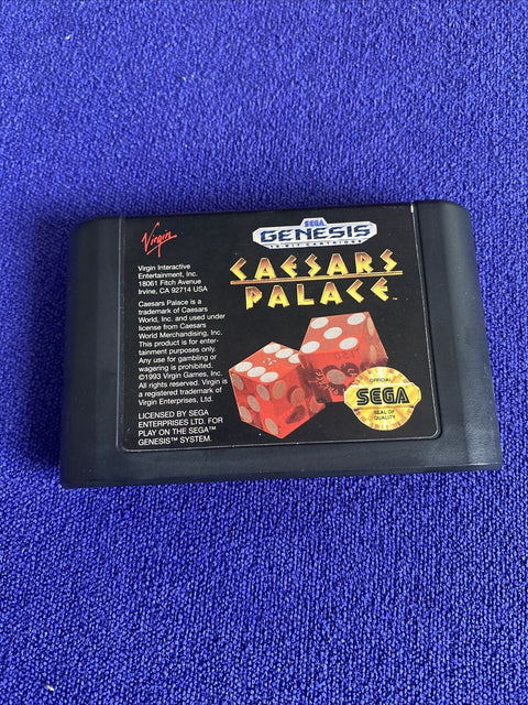 Caesars Palace (Sega Genesis, 1993) Authentic In Cardboard Box - Tested!