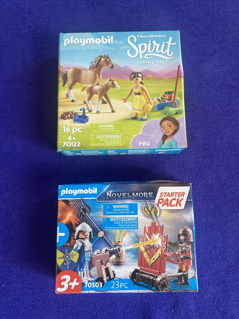 Lot Of 2 NEW Playmobil Sets - Spirit Riding Free + Novelmore Starter Pack