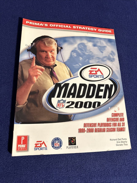 Madden 2000 Official Prima Strategy Game Guide - N64 PS1 John Madden