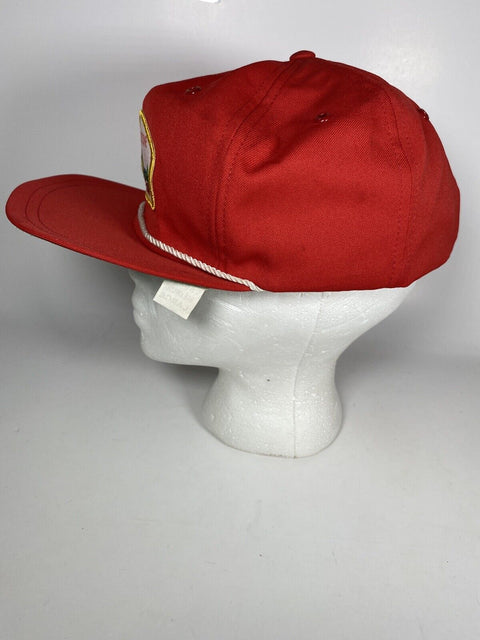 Vintage Pebblestone Golf Club Patch Red Hat Cap With String - Adjustable!