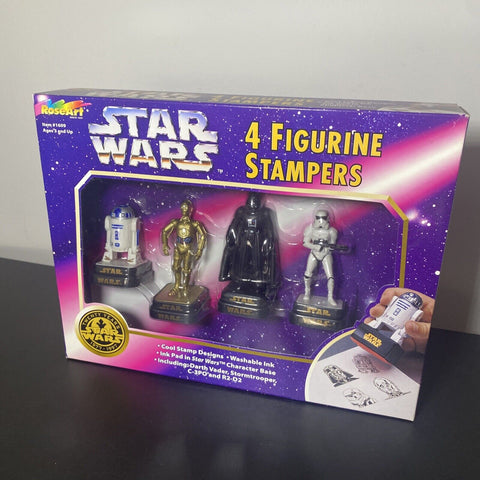 NEW! Star Wars 4 Figurine Stamper Stamp Set Official - Rose Art 1997