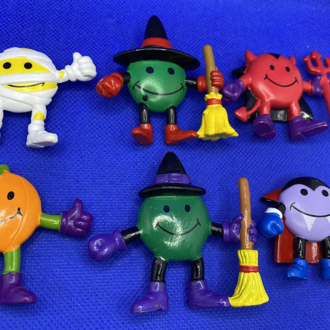 Lot Of 8 2” Halloween Themed Figures - Witch, Vampire, Frankenstein, Mummy