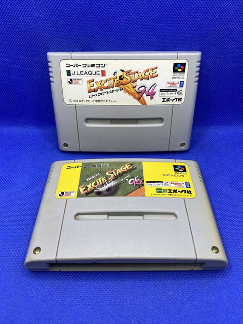 J League Excite Stage Lot of 2 - Nintendo Super Famicom Japan Import SFC 94 + 95