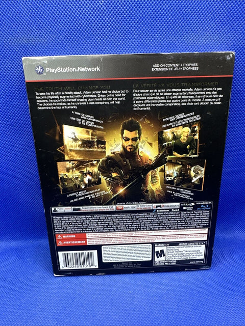 Deus Ex: Human Revolution (Sony PlayStation 3, PS3) Complete w/ Sleeve Tested