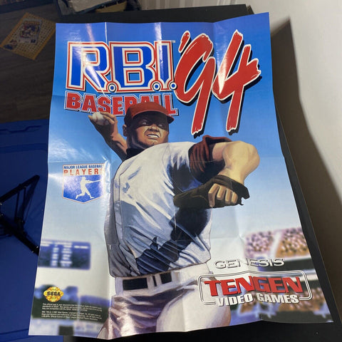 R.B.I. Baseball ‘94 Sega Genesis PROMO Poster - 22” X 16”