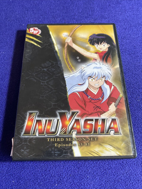 Inu Yasha: Third Season 3 Set (DVD, 2013, 5-Disc Set) Region 1 Anime