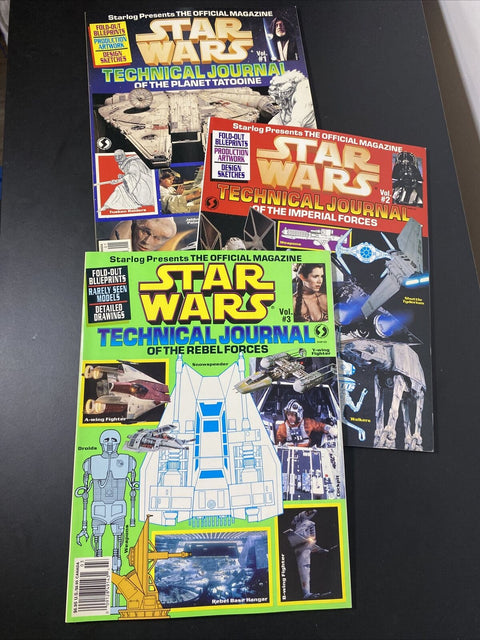 Star Wars Technical Journal Full Set Vol. 1 2 3 - Starlog Magazines 1994