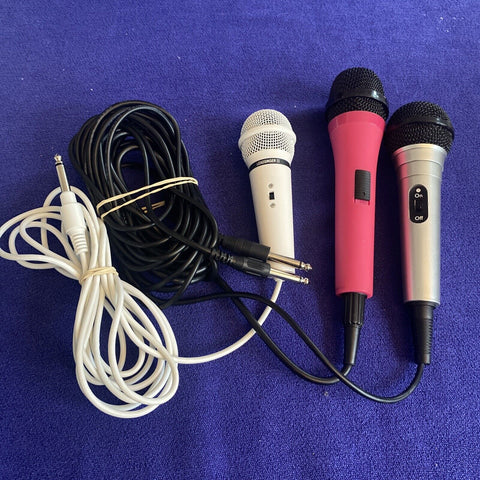 Lot of 3 Karaoke Microphones - 1/4” TS - Leadsinger II + More