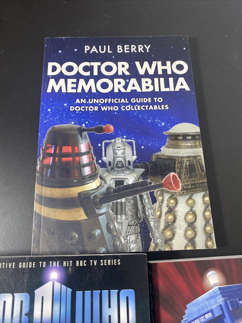 Doctor Who Assorted Paperback Book Lot Of 3 - FAQ, Encyclopedia, Memorabilia