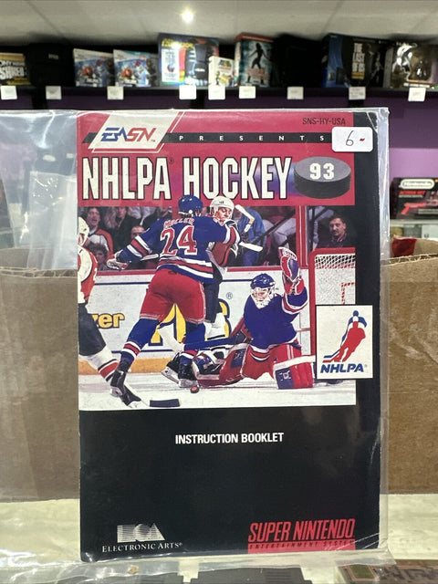 NHLPA Hockey 93 (Super Nintendo SNES, 1992) Manual ONLY - Authentic !