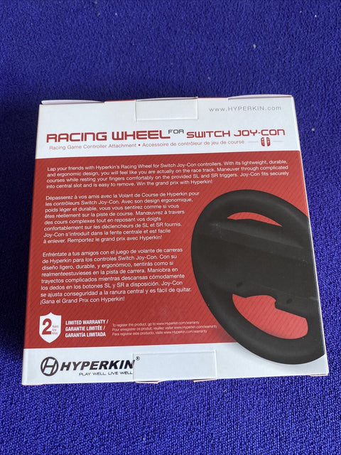 NEW! Hyperkin Racing Wheel For Nintendo Switch Joy Con Controller Attachment