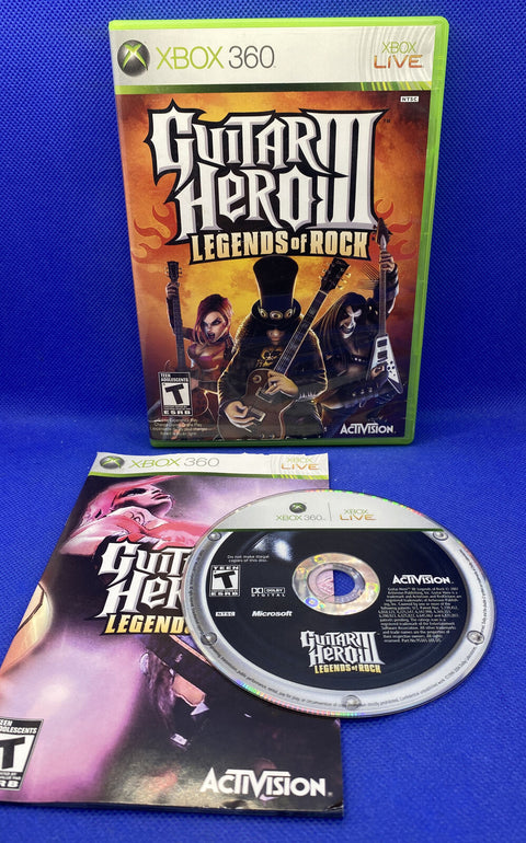 Guitar Hero III 3: Legends of Rock (Microsoft Xbox 360) Complete CIB Tested!