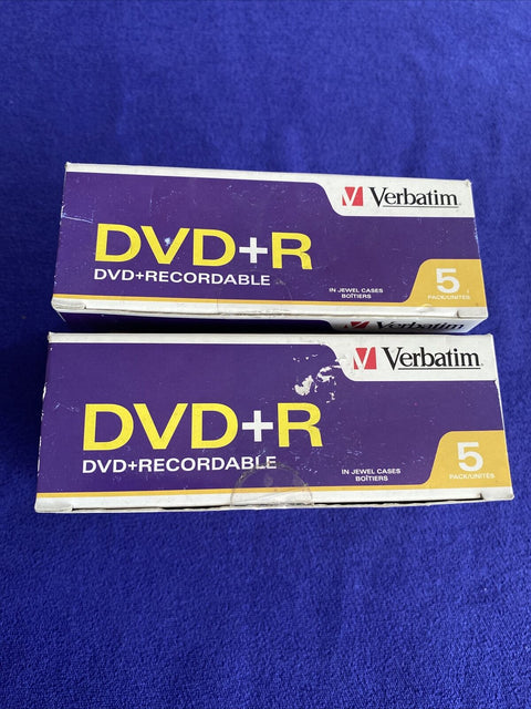 NEW! Verbatim DVD+R 10 Pack 4.7 gb 120 min - Factory Sealed!