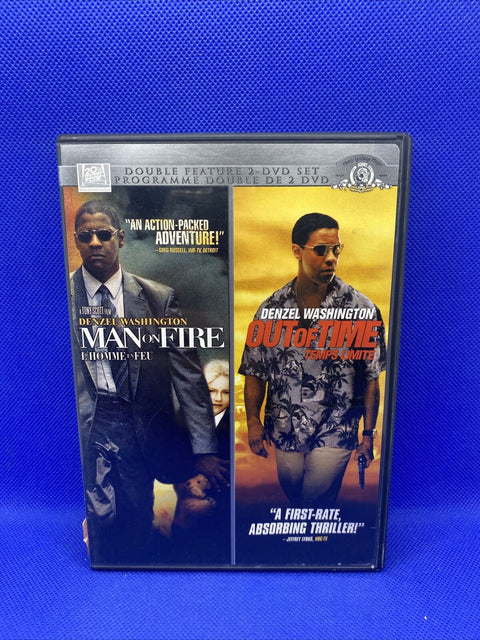 Man on Fire/Out of Time (DVD, 2007, 2-Disc Set) Denzel Washington 2-Pack