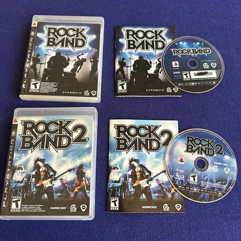 Rock Band 1 + 2 Lot (Sony PlayStation 3) PS3 Both Complete - Tested!