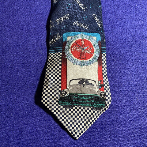 VTG Coca Cola Retro Diner Jukebox Classic Car Music Novelty Neck Tie Necktie